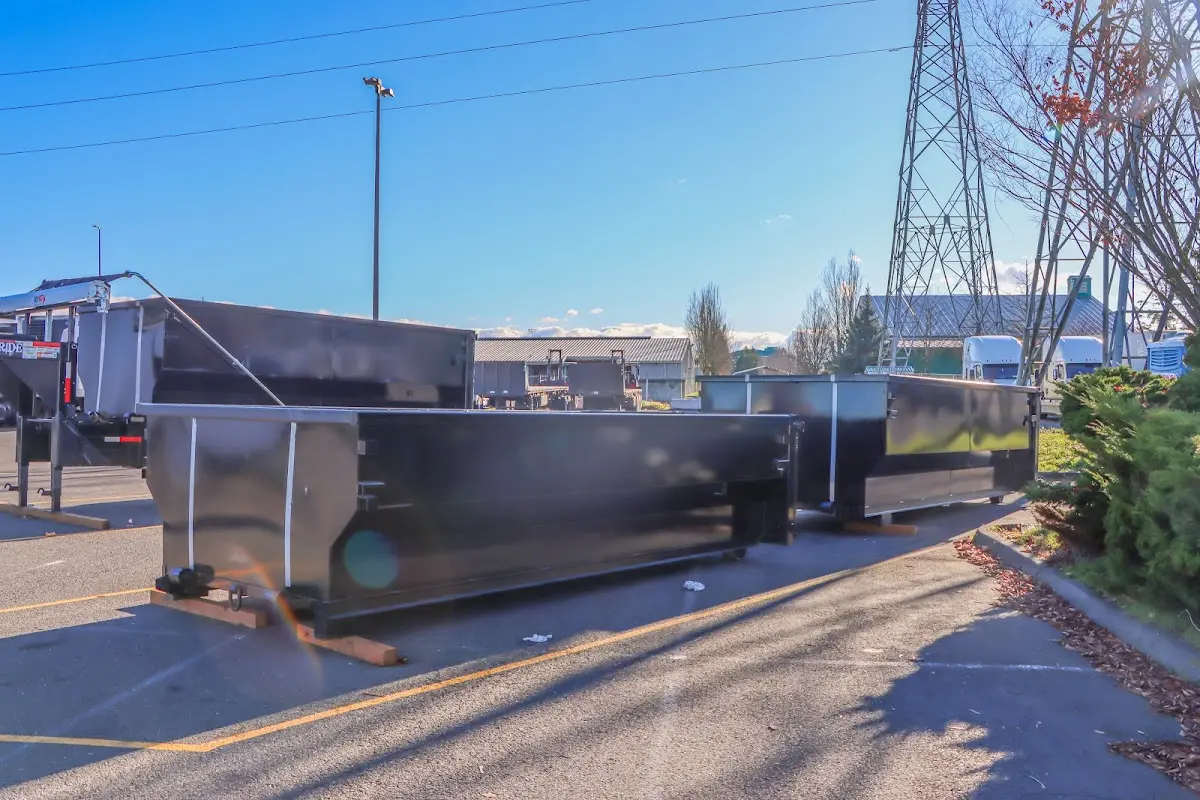 Roll-off dumpster ready for waste disposal at job site for Roll Off Dumpster Rental in Grosse Pointe